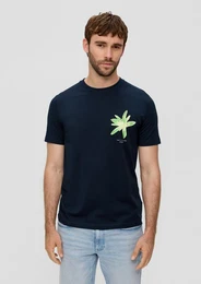 Kurzarmshirt T-Shirt mit Crew Neck und Frontprint Artwork