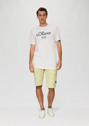 s.Oliver T-Shirt mit Logo-Print Artwork Braun/Silber/Dunkelrot/Weiß/Creme