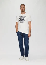 s.Oliver Kurzarmshirt mit Frontprint Artwork Gelb/Beige/Creme