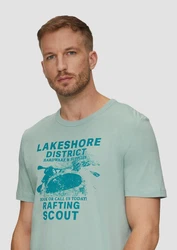 s.Oliver Kurzarmshirt mit Frontprint Artwork Grün/Türkis