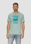 s.Oliver Kurzarmshirt mit Frontprint Artwork Grün/Türkis