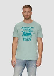 Kurzarmshirt Baumwollshirt mit Frontprint Artwork