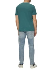 s.Oliver Kurzarmshirt mit Frontprint Artwork Dunkelgrün/Grün/Türkis