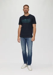 s.Oliver Kurzarmshirt mit Frontprint Artwork Dunkelblau/Lila/Blau
