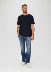 s.Oliver Kurzarmshirt T-Shirt mit Brusttasche Logo Dunkelblau