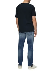 s.Oliver Kurzarmshirt T-Shirt mit Brusttasche Logo Dunkelblau