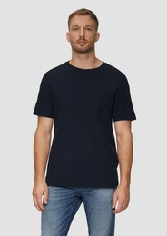 Kurzarmshirt T-Shirt mit Brusttasche aus Waffeljersey Logo