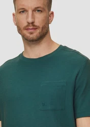 s.Oliver Kurzarmshirt T-Shirt mit Brusttasche Logo Türkis/Grün/Dunkelgrün