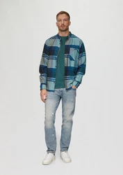 s.Oliver Kurzarmshirt T-Shirt mit Brusttasche Logo Türkis/Grün/Dunkelgrün