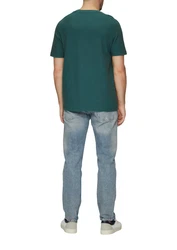 s.Oliver Kurzarmshirt T-Shirt mit Brusttasche Logo Türkis/Grün/Dunkelgrün