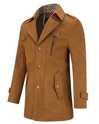 Allthemen Kurzmantel mit abnehmbarem Fake-Kragen Braun/Khaki/Beige