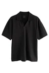 Next Poloshirt Piqu Polo-Shirt mit Reverskragen Schwarz/Grau