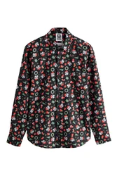 Next Langarmhemd mit Weihnachts-Print Rot/Rosa
