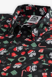 Next Langarmhemd mit Weihnachts-Print Rot/Rosa
