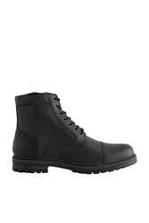 Next Lederstiefel mit Zehenkappe Schnürstiefelette Schwarz