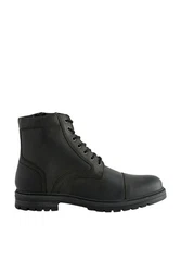 Next Lederstiefel mit Zehenkappe Schnürstiefelette Schwarz