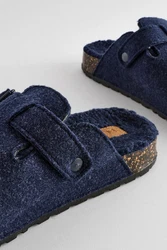 Next Pantoletten mit Schnalle Hausschuh Blau/Dunkelblau/Hellblau