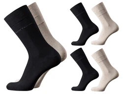 TOM TAILOR Socken Herren 4er Pack uni basic beige/schwarz