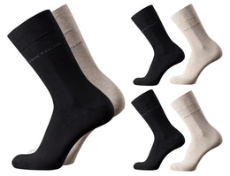Socken Herren Socken 4er Pack uni basic beige schwarz 39-42