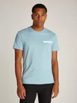 Calvin Klein Rundhalsshirt NY CHEST BOX LOGO T-SHIRT Blau/Hellblau