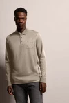 bugatti Langarm-Poloshirt Strukturoptik Khaki/Beige/Braun