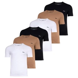 BOSS Herren T-Shirt RN Classic (6er Pack) Dunkelblau/Schwarz/Weiß/Beige