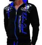 Jaylvis Collegejacke Herren Sweatjacke Sportjacke Joggingjacke mit Kapuze Marine Royal