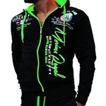 Jaylvis Collegejacke Herren Sweatjacke Sportjacke Joggingjacke mit Kapuze Marine/Royal