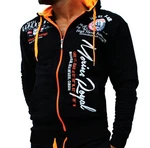 Jaylvis Collegejacke Herren Sweatjacke Sportjacke Joggingjacke mit Kapuze Marine/Royal