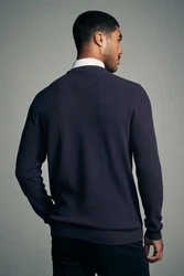 Next 2-in-1 Pullover im Lagenlook mit Hemdeinsatz Dunkelblau/Grau