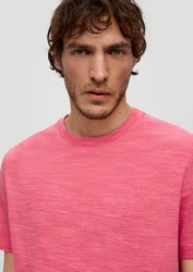 s.Oliver Kurzarmshirt T-Shirt mit Crew Neck Rosa/Rot