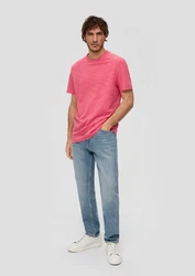 s.Oliver Kurzarmshirt T-Shirt mit Crew Neck Rosa/Rot