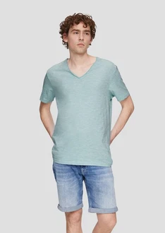 QS Kurzarmshirt V-Ausschnitt