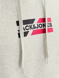 Jack & Jones Hoodie JJECORP GRAPHIC SWEAT HOOD Khaki/Weiß/Beige/Grau/Creme