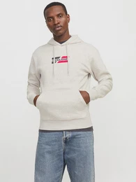 Kapuzensweatshirt JJECORP GRAPHIC SWEAT HOOD NOOS mit Logo Print