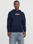 Jack & Jones Hoodie JJECORP GRAPHIC SWEAT HOOD Dunkelblau/Blau/Hellblau Jack & Jones Hoodie JJECORP GRAPHIC SWEAT HOOD Dunkelblau/Blau/Hellblau