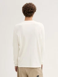 TOM TAILOR Strickpullover Longsleeve Rundhalspullover Weiß/Creme/Beige/Khaki