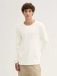 TOM TAILOR Strickpullover Longsleeve Rundhalspullover Weiß/Creme/Beige/Khaki