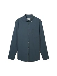 TOM TAILOR Langarmhemd Dunkelblau/Grau/Blau/Hellblau