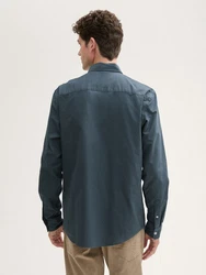 TOM TAILOR Langarmhemd Dunkelblau/Grau/Blau/Hellblau