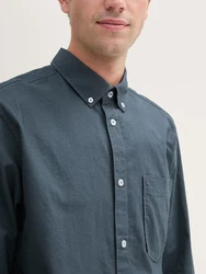 TOM TAILOR Langarmhemd Dunkelblau/Grau/Blau/Hellblau