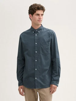 TOM TAILOR Langarmhemd Dunkelblau/Grau/Blau/Hellblau