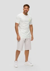 s.Oliver Kurzarmshirt mit Frontprint Artwork Weiß/Gelb/Creme