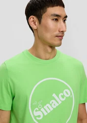 s.Oliver Kurzarmshirt T-Shirt mit Sinalco-Print Artwork Gelb/Grün