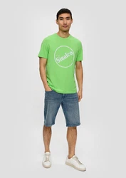 s.Oliver Kurzarmshirt T-Shirt mit Sinalco-Print Artwork Gelb/Grün