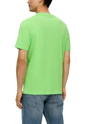 s.Oliver Kurzarmshirt T-Shirt mit Sinalco-Print Artwork Gelb/Grün