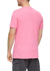 s.Oliver Kurzarmshirt T-Shirt mit kleinem Logo-Print Rosa