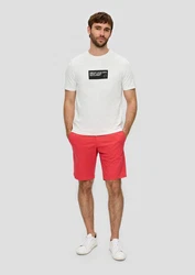 s.Oliver Kurzarmshirt T-Shirt Artwork Weiß/Creme