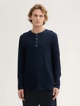 TOM TAILOR Denim T-Shirt Henley Langarmshirt Dunkelblau/Hellblau/Lila/Blau