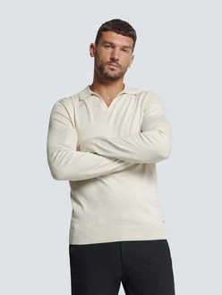 NO EXCESS Rundhalspullover Polokragen-Pullover Khaki/Beige/Creme/Rot/Weiß